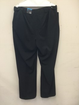 LANE BRYANT, Charcoal Gray, Polyester, Rayon, Solid, Zip Fly, 2 Front Pockets, Belt Loops, Button Tabs Side Waist