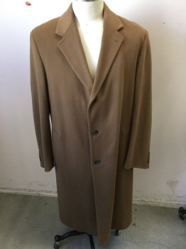 Mens, Coat, Overcoat, NAUTICA, Tan Brown, Wool, Solid, 42 L, 3 B/f  N/L