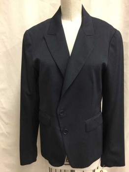 THEORY, Navy Blue, Lt Gray, Wool, Nylon, Speckled, Navy with Lt Gray Weave, 2 Buttons,  Peak Lapel, 2 Pockets,