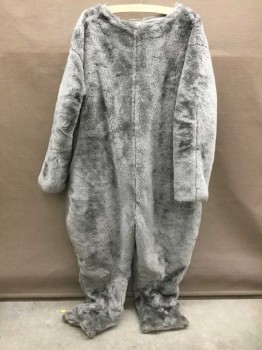 Unisex, Piece 2, MTO, Gray, Pink, White, Faux Fur, Synthetic, 40/42, Bunny Rabbit Costume, Body Suit, Mittens, Booties, See Photo Attached,
