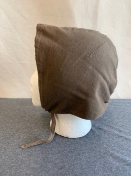 Unisex, Sci-Fi/Fantasy Hat, MTO, Dusty Brown, Cotton, Faded, Solid, O/S, Ties at Chin
