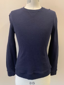 BLOOMINGDALE'S, Navy Blue, Cotton, Solid, CN, L/S,