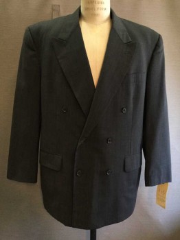 Paolo Fellini, Heather Gray, Wool, Peaked Lapel, Double Breasted, 6 Buttons,
