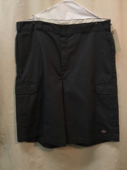 DICKIES, Dk Gray, Cotton, Polyester, Solid, Dark Gray