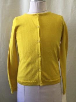 Childrens, Cardigan Sweater, H&M, Yellow, Cotton, Synthetic, Solid, 6-8 , Button Front
