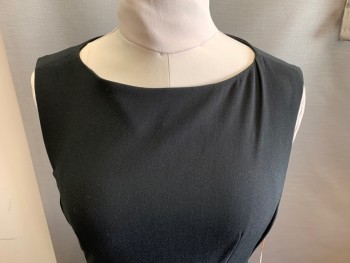 FRENCH CONNECTION, Black, Polyester, Viscose, Solid, Wide Neck, Back Zip, A-line Skirt