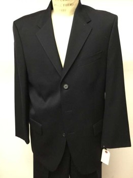 Mens, Suit, Jacket, WM. H. LEISHMAN, Midnight Blue, Wool, Solid, 42R, Single Breasted, 3 Buttons,  Notched Lapel,