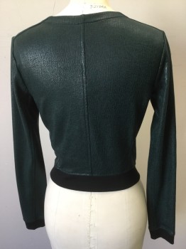 FRENCHI, Gray, Black, Polyester, Rayon, Solid, Crinkled Pattern, Zip Front, Slit Pockets, Black Ribbed Waist Band/cuffs