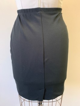 VINCE CAMUTO, Black, Rayon, Lycra, Solid, Elastic Waist, Straight Fit, Slit at Center Back, *Has Been Altered at Hem