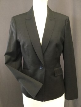 BOSS, Black, Brown, Wool, Synthetic, Zig-Zag , 1 Button Single Breasted, Peaked Lapel, 2 pockets with Flaps, Peplum