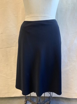 Womens, Skirt, Knee Length, CALVIN KLEIN, Black, Polyester, Rayon, Solid, W 30, 6, A-line, Side Zip