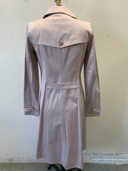 Womens, Coat, Trenchcoat, NL , Khaki Brown, Poly/Cotton, XS, Collar Attached, Double Breasted, Button Front, Side Pockets, Epaulets, Belted Back, Back Flap with Buttons