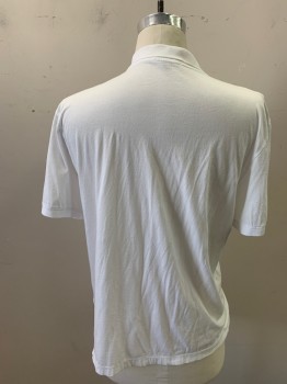 James Perse, White, Cotton, Solid, Collar Attached, 2 Buttons, Short Sleeves,