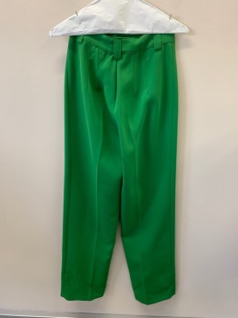 ZARA, Green, Polyester, Zip Front, Darts Below Waist, Belt Loops