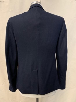 RAG + BONE, Midnight Blue, Wool, Solid, 2 Buttons, Single Breasted, Notched Lapel, 3 Pockets,