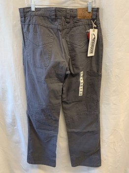 MOUNTAIN KHAKIS, Dk Gray, Cotton, Spandex, Solid, Top Pockets, Cell Phone Pocket with Snap Button on Right Thigh, 2 Back Patch Pockets, Straight Leg
