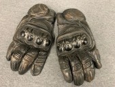 Mens, Leather Gloves, ALPINESTARS, Black, Leather, Polyurethane, L, Motorcycle Gloves, Velcro Wrists, Padded Top Writs, Metal Knuckles