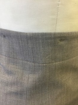 BANANA REPUBLIC, Taupe, Wool, Lycra, Solid, Pencil Skirt, Seam/Stitching 2" Down From Waist, Curved Seam Under Waist in Back, Invisible Zipper at Center Back Waist, Vent at Center Back Hem