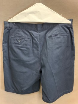 Mens, Shorts, DOC & AMELIA, Navy Blue, Poly/Cotton, Solid, W:36, Twill, Zip Fly, 10" Inseam, 4 Pockets, Belt Loops