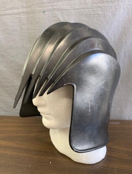 Unisex, Sci-Fi/Fantasy Helmet, N/L, Black, Fiberglass, Slightly Metallic, Jagged Front Face Opening, Multiples