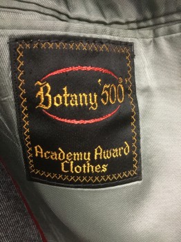 BOTANY 500, Gray, Black, White, Wool, 2 Color Weave, Single Breasted, 2 Buttons,  1 Back Vent Notched Lapel,