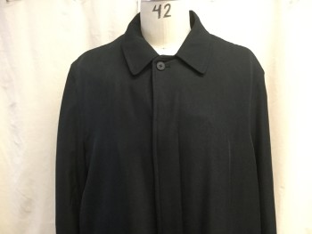 NEWPORT HARBOR, Midnight Blue, Polyester, Cotton, Solid, Single Breasted with Concealed Button closure, Spread Collar, 2 Side Entry Pockets, Long Sleeves, Back Vent,  Belted Cuffs, Below the Knee Length, Removable Liner