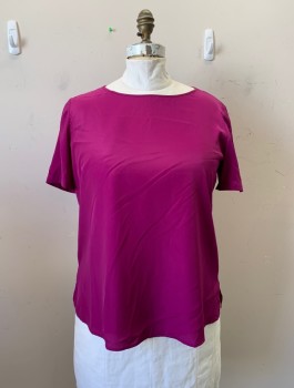 MARINA RINALDI, Purple, Polyester, Solid, Round Neck, S/S,
