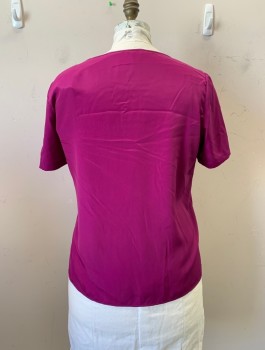 MARINA RINALDI, Purple, Polyester, Solid, Round Neck, S/S,