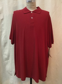 HARBOR BAY, Red Burgundy, Cotton, Solid, Burgundy, Collar Attached, Short Sleeves,