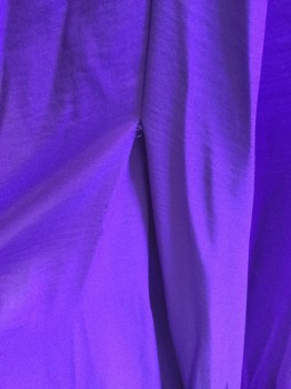 BCBG, Purple, Polyester, Solid, Faux Silk, Halter Strap, Blousey/ Pleated Bodice with Twist Detail, Front Seam Skirt with Flutter Detail, High Slit