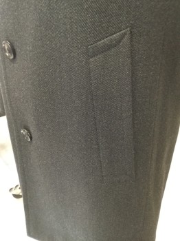 BOSS, Charcoal Gray, Black, Wool, Nylon, Notched Lapel, 3 Button Front, 2 Pockets on Wool Side, 2 Pockets on Nylon Side, Back Vent.
Barcode in Right Pocket on Nylon Side