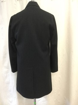 BOSS, Charcoal Gray, Black, Wool, Nylon, Notched Lapel, 3 Button Front, 2 Pockets on Wool Side, 2 Pockets on Nylon Side, Back Vent.
Barcode in Right Pocket on Nylon Side