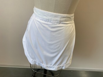 Womens, Apron , LADY EDWARDS, White, Cotton, Solid, O/S, Single Pleats @ Waist Band, Belt Loops, Tie Closure