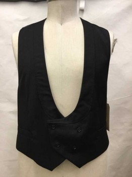 Black, Synthetic, Solid, Black, Dbl Breasted, 2 Pockets, 1800's