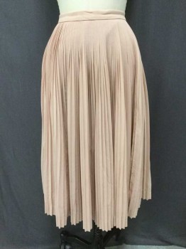 J CREW, Peach Orange, Polyester, Solid, Simi Sheer Crepe, Lots of Little Pleats, Back Zipper, Lined
