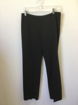 NARCISO RODRIGUEZ, Black, Wool, Solid, Tappered Pant Leg, Stitched Line at Center Back Leg, Zipper at Left Side Seam, Narrow Waist Band