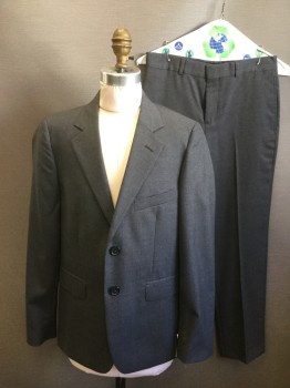 Childrens, Suit Piece 1, BROOKS BROS., Medium Gray, Wool, Solid, 14, Single Breasted, Notched Lapel, 3 Pockets,