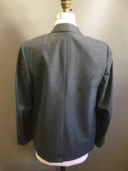 Childrens, Suit Piece 1, BROOKS BROS., Medium Gray, Wool, Solid, 14, Single Breasted, Notched Lapel, 3 Pockets,