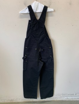 Mens, Overalls, Carhartt, Black, Gold, Cotton, Solid, 32, 28, All Black W/gold Hardware, Utility Pockets