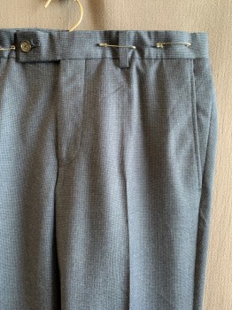 NL, Navy Blue, Black, Wool, Houndstooth, Side Pockets, Zip Front, F.F, 2 Welt Pockets