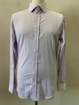 ARMANI, Purple, White, Cotton, Stripes - Vertical , L/S, Button Front, C.A.,