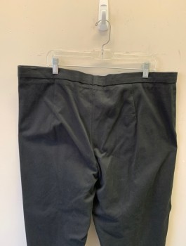 N/L MTO, Black, Gray, Cotton, Solid, Twill, Gray Piped Seam Down Center of Each Leg with Zig Zag Over Knee, Zip Fly, Slim Leg, No Pockets, Made To Order