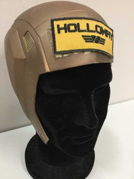 Unisex, Sci-Fi/Fantasy Helmet, Copper Metallic, Rubber, Solid, Slit Up The Back, Removable Name Patch