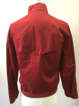 BANANA REPUBLIC, Red, Cotton, Polyester, Zip Front, 2 Buttons at Stand Collar, Storm Flap Cb