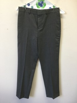 Childrens, Suit Piece 2, BROOKS BROS., Medium Gray, Wool, Solid, 12, Flat Front, Zip Fly, 4 Pockets, Belt Loops