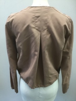 BAR III, Terracotta Brown, Polyester, Solid, 2 Pockets with Flaps, 1 with Zipper, Epaulets, Drawstring at Waist