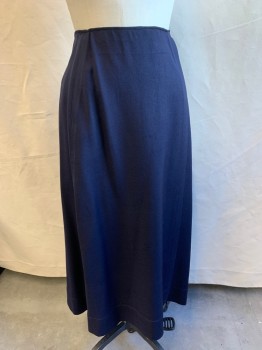 Womens, Skirt 1890s-1910s, MTO, Navy Blue, Wool, Polyester, Solid, W26, Hook & Eye Closure,