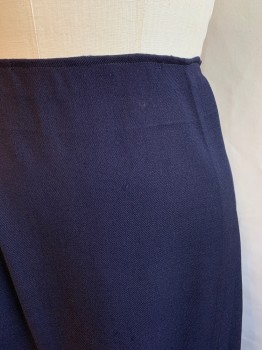 Womens, Skirt 1890s-1910s, MTO, Navy Blue, Wool, Polyester, Solid, W26, Hook & Eye Closure,