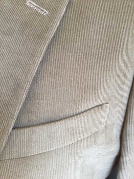 STAFFORD, Lt Brown, Cotton, Solid, SB. Pinwale Corduroy, Notched Lapel, 2 Buttons,  3 Pockets, Bias Elbow Patches