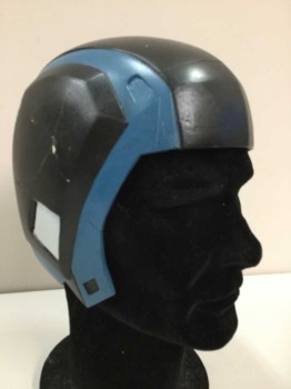 Unisex, Sci-Fi/Fantasy Helmet, Black, Blue, White, Rubber, Color Blocking, Slit Up The Back, Multiples,